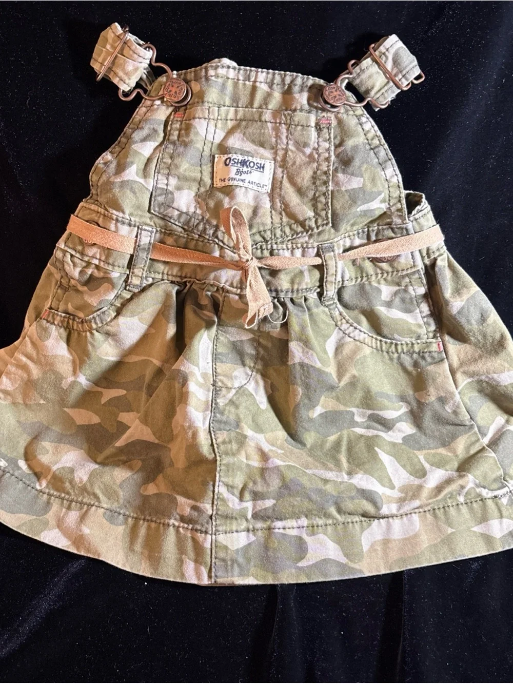OshKosh B'gosh Girls' Camo Skirt Overalls - Olive & Tan size 12 Male Months